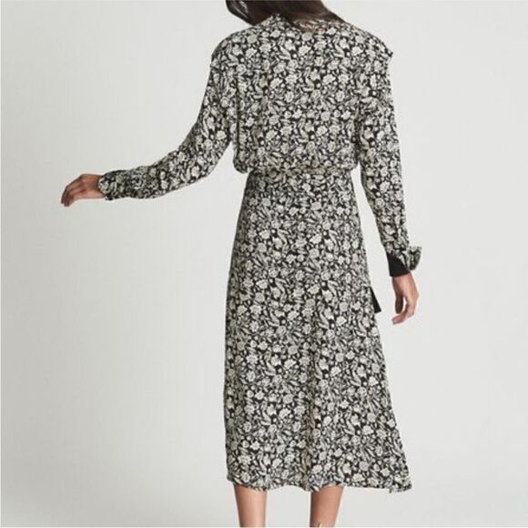 Reiss Micah Floral Printed Midi Dress-J3 - Picture 4 of 11